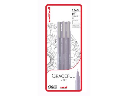 sada lineru uni pin 3ks graceful grey