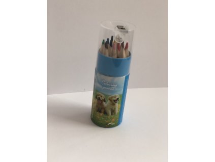 Pastelky 12 ks s ořezávátkem modrý obal