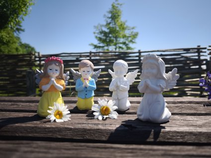 3D omalovánky - sada - dívka a chlapec, andělé - nemalovaní 2ks