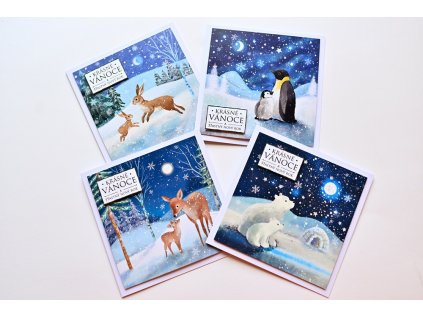 Zimní přání se zvířátky