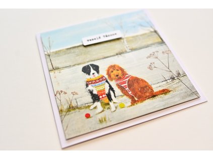 Vánoční pejsci přáníčko