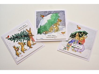 Vánoční přání se zajíčky