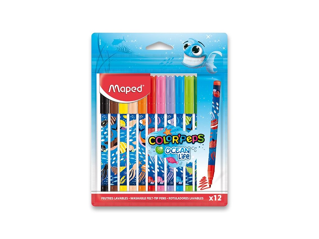 Dětské fixy Maped Color'Peps Ocean Life Decorated 12 barev