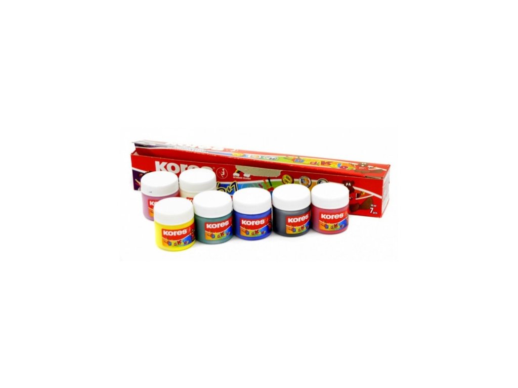 Prstové barvy Kores - Finger Paint Dedi Color 6+1 ks 30 ml 72327
