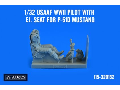 1/32 USAAF WWII Pilot with ej. seat for P-51D Mustang for TRU/TAM/HAS/REV/DRA/ZM kit