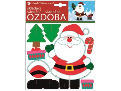 Skládací ozdoba papírová 23x19 cm, Santa - 10348