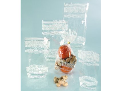 Celofánové sáčky s bílým potiskem 10 ks -180 x 300 mm