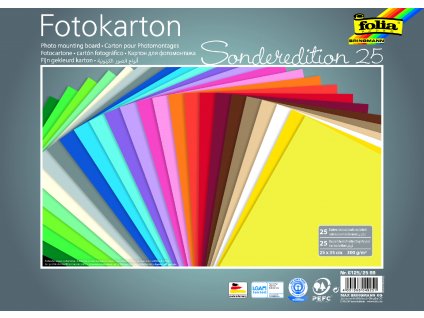 Fotokarton - 300 g/m2 -25 listů ve 25 barvách - 25 x 35 cm