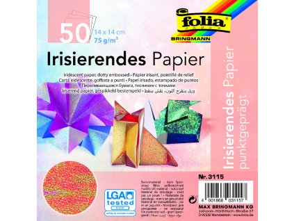 Texturovaný barevný papír - 75 g/m2, 14 x 14 cm, 50 listů