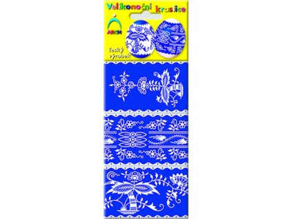 Košilka - smršťovací dekorace na vejce – modrotisk 6ks (543)