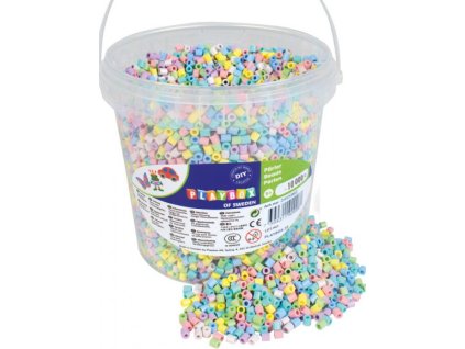 Zažehlovací korálky- 10 000 ks korálků- kbelík, pastelový mix