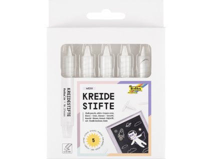 Křídy v tužce - sada - 6 ks - barva BÍLÁ