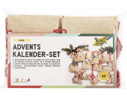 Adventní kalendář - set - "Pytlíčky- vzhled juta" - 49 dílů