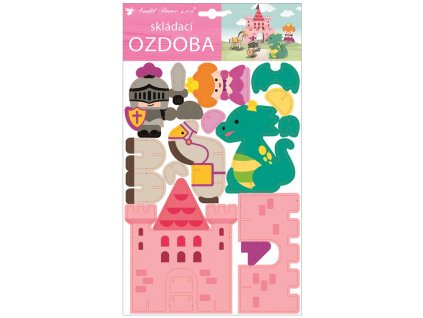 Skládací papírový pohádkový hrad 21 x 36,5 cm