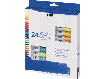 Akrylové barvy sada EL GRECO 24 barev 12 ml