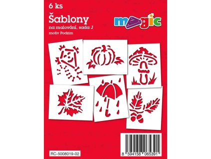 Papírové šablony MAGIC, 11 x 14cm, 6ks, sada J - Podzim