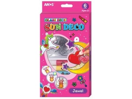 Barvy na sklo - sada 6 barev 10,5 ml + 6 sklíček - Jednorožec - 6411