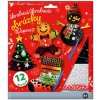 Sada škrabacích obrázků s doplňky 19 x 22 cm - 3 x 4 motivy, Vánoce - 6683