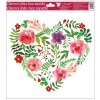 Okenní fólie s glitry srdce 30x30 cm - 978