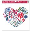Okenní fólie s glitry srdce 30x30 cm - 978