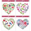 Okenní fólie s glitry srdce 30x30 cm - 978