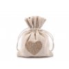 Dárkový pytlík 11x13 cm bavlněný, srdce