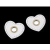 Průchodka s koženkovým srdcem k našití, průvlek 8 mm