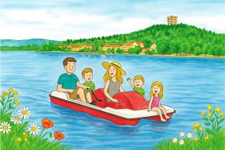 Červenec je tady! Ilustrace z našeho kalendáře na červenec je z Lipna a chtěla jsem dát do ilustrace vodu, ale i marinu a...