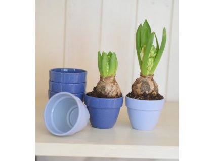 Modrý malý květináč