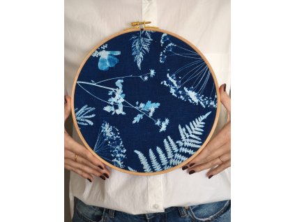 Originální obrázek technikou kyanotypie 26cm