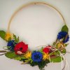 Letní papírový věnec rozkvetlý papír kreativniiva.cz