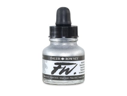 akrylový tuš FW Daler Rowney 29.5ml 702 Silver Imit