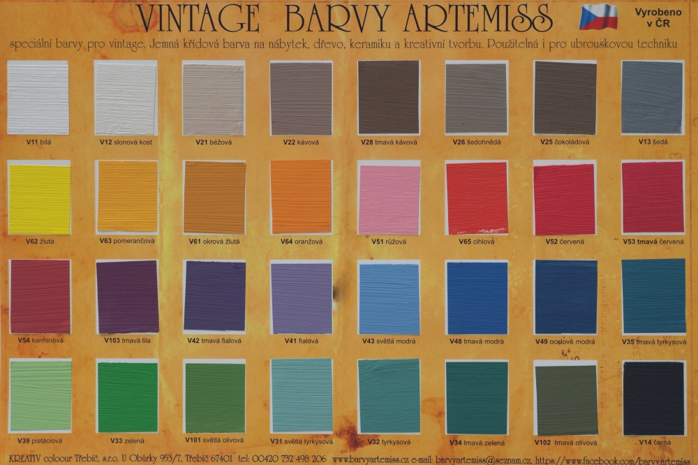 Vzorník vintage (křídových) barev
