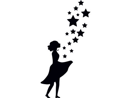 Dívka s hvězdami - plastová šablona 365