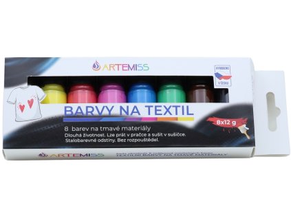 Sada barev na tmavý textil 8x12g