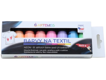 Sada barev na tmavý textil neonové odstíny 8x12g