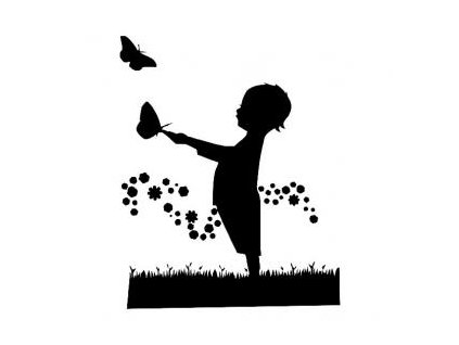 Dítě s motýlem - plastová šablona 195 (29x29cm)