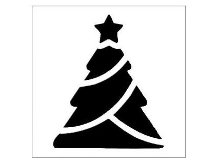 Vánoční strom - plastová šablona v10