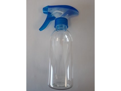 Pákový rozprašovač 250ml s lahvičkou - modrý rozprašovač - transparentní lahev