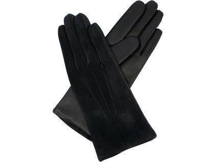 Damenhandschuhe mit Wollfutter, schwarz