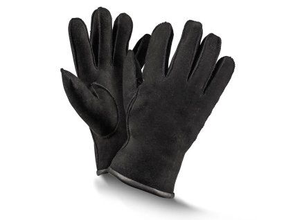Schwarze Basic-Pelzhandschuhe