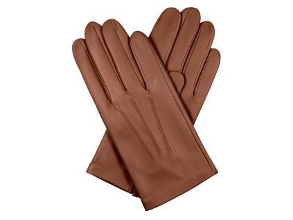 Schwarze Herrenhandschuhe mit Seidenfutter – Tabak