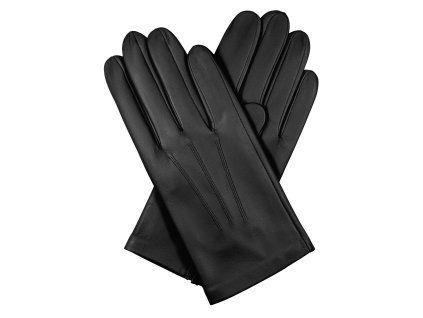 Schwarze Herrenhandschuhe mit Seidenfutter - schwarz