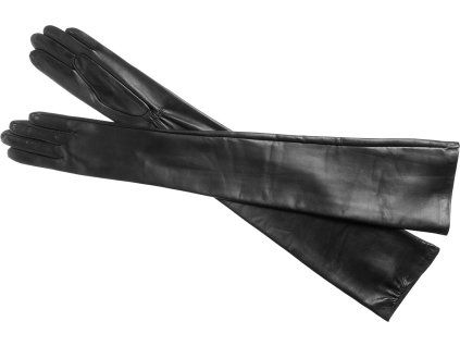 Damenhandschuhe mit Seidenfutter, extra lang, Größe 16C – schwarz