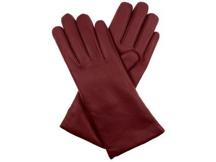 Damenhandschuhe, Wollfutter - Rubinrot