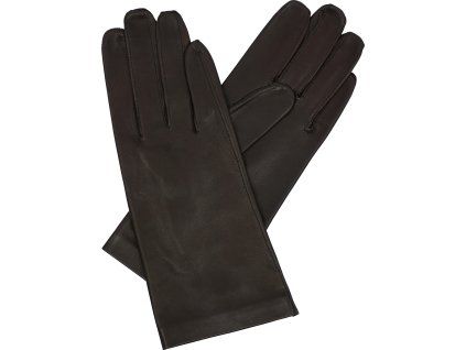 ungefütterte braune glatte Damenhandschuhe