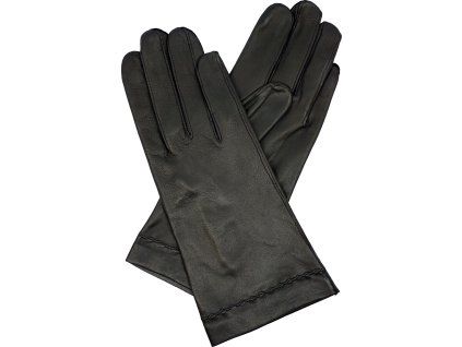 Schwarze, ungefütterte Damen-Lederhandschuhe