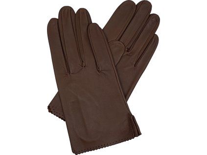 ungefütterte braune Damenhandschuhe mit Schlitz