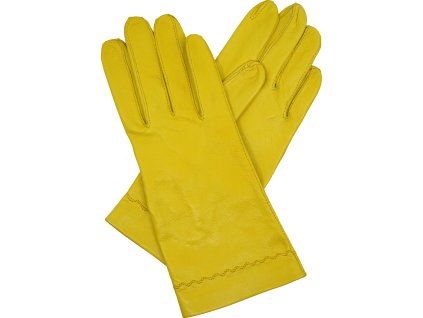 ungefütterte gelbe Damen-Lederhandschuhe