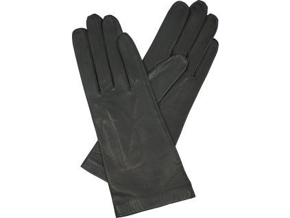 Schwarze, ungefütterte, glatte Damenhandschuhe